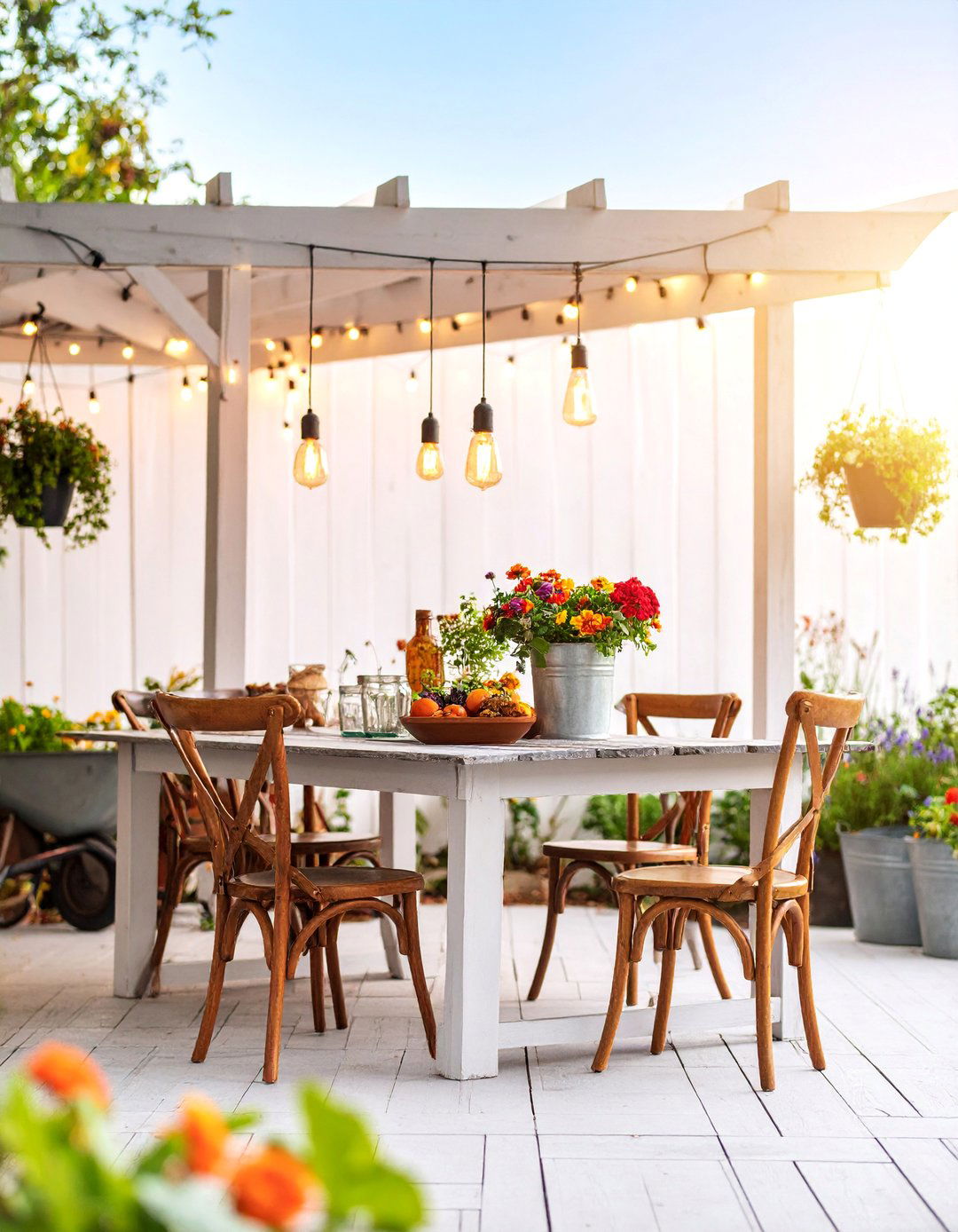 Rustic Farmhouse Gathering Space - 25 Outdoor Decor Ideas