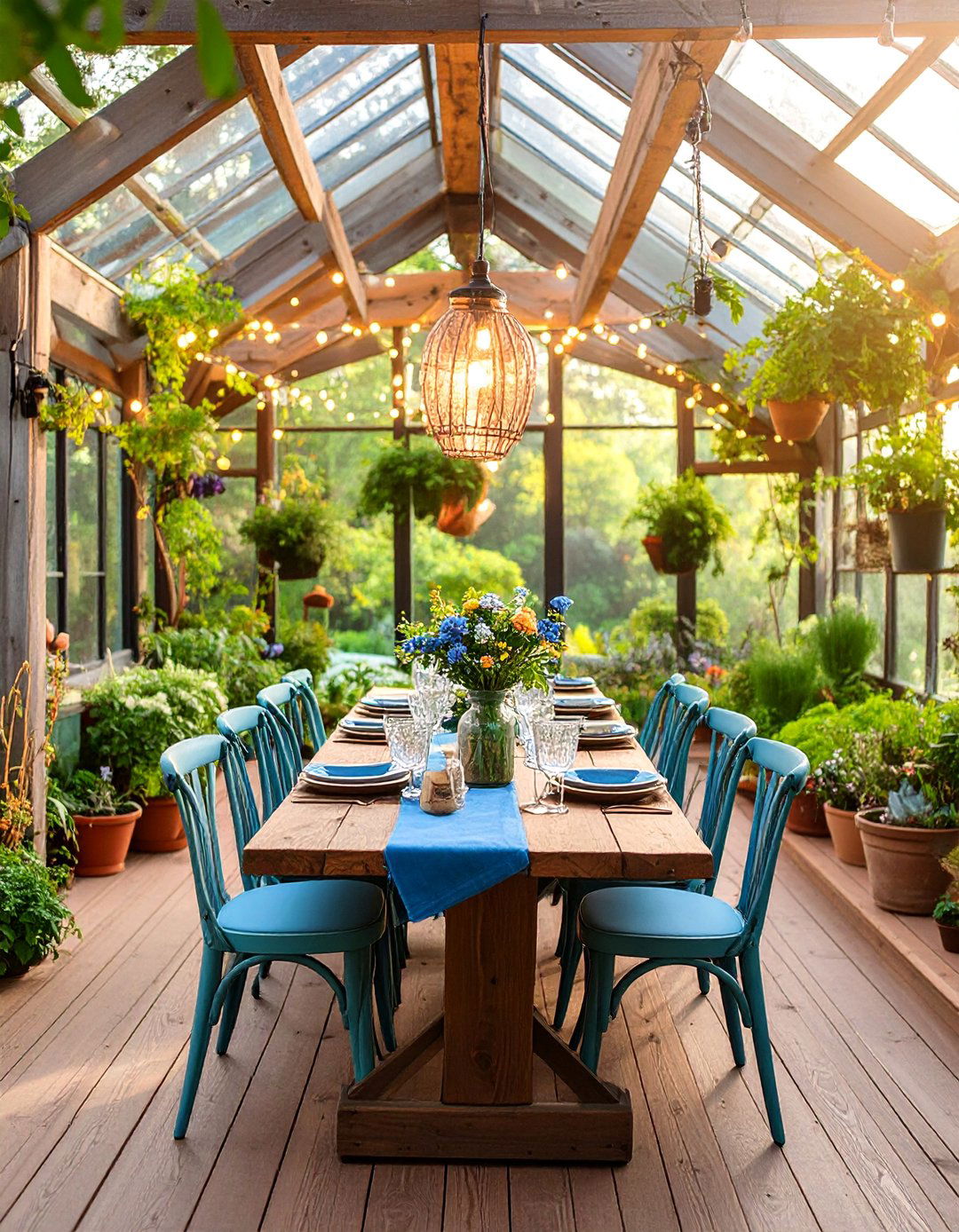 Rustic Farmhouse Greenhouse Dining Room - 25 Greenhouse Dining Room Ideas