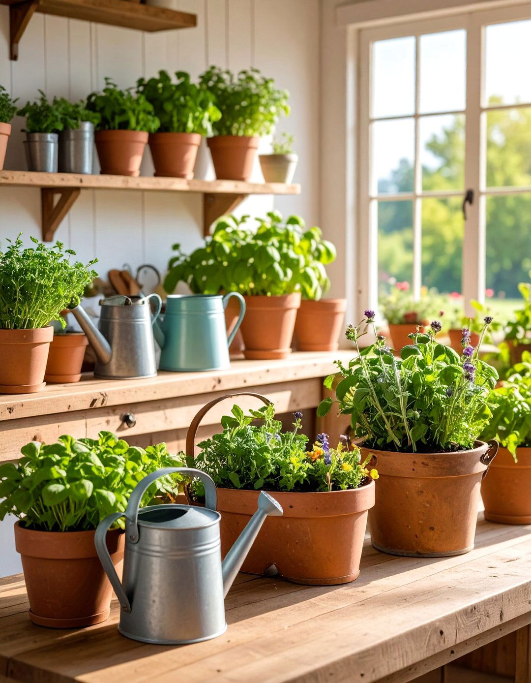 Rustic Farmhouse Indoor Garden with Reclaimed Materials - 25 Indoor Garden Ideas