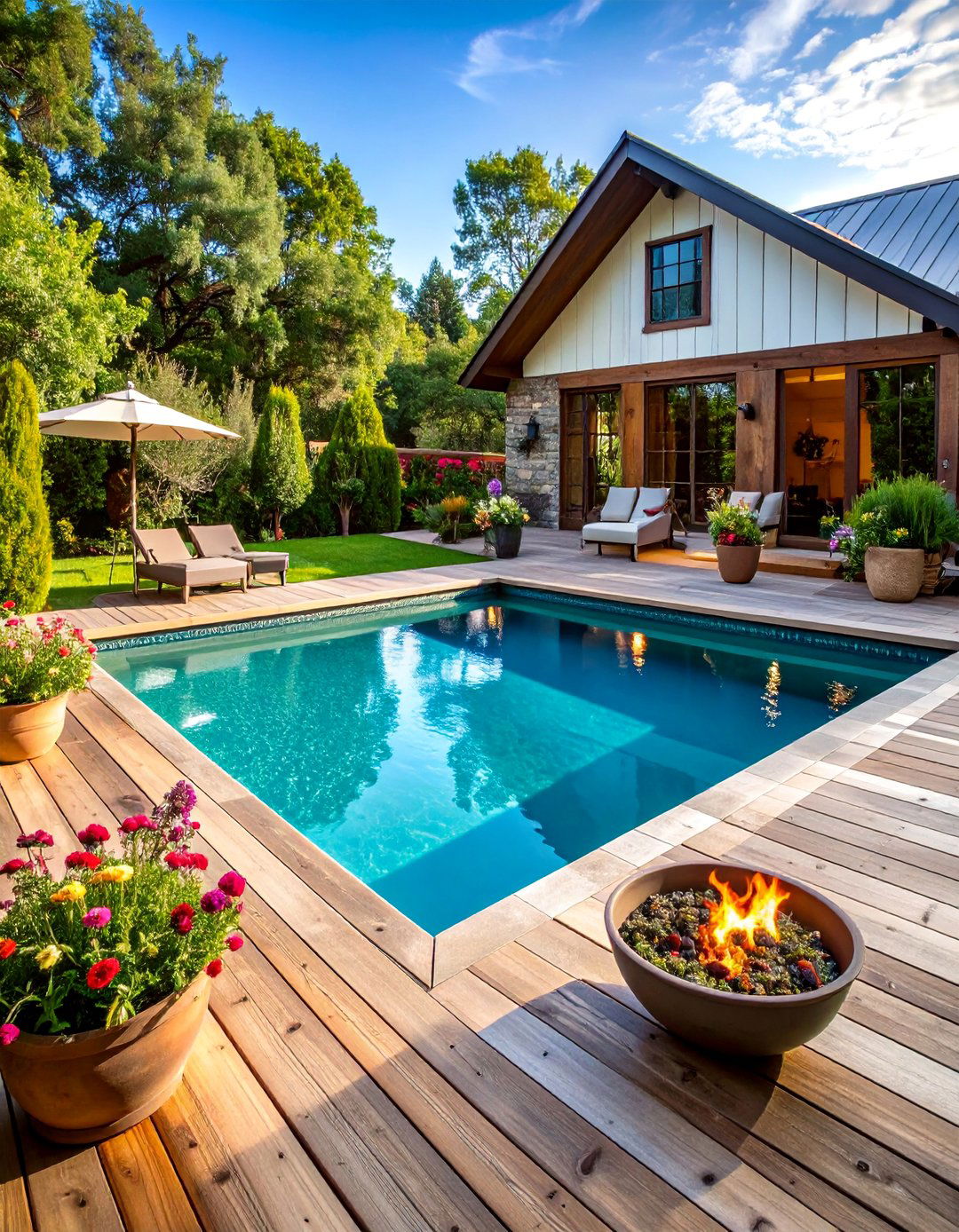 Rustic Farmhouse Lagoon Pool - 25 Lagoon Pool Ideas