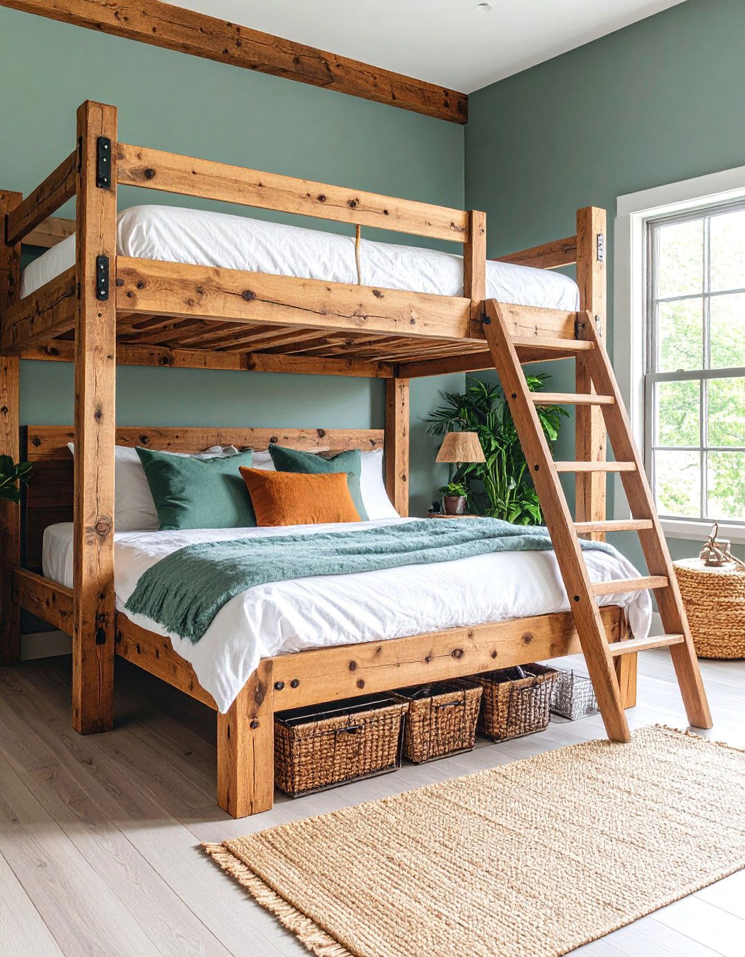 Rustic Farmhouse Loft Bed with Reclaimed Wood - 25 Loft Bed Ideas