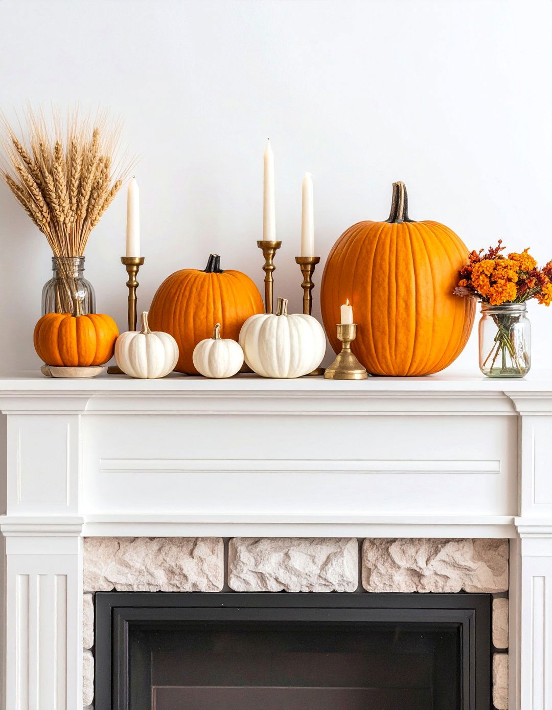 Rustic Farmhouse Mantel with Natural Elements - 25 Fall Decor Ideas