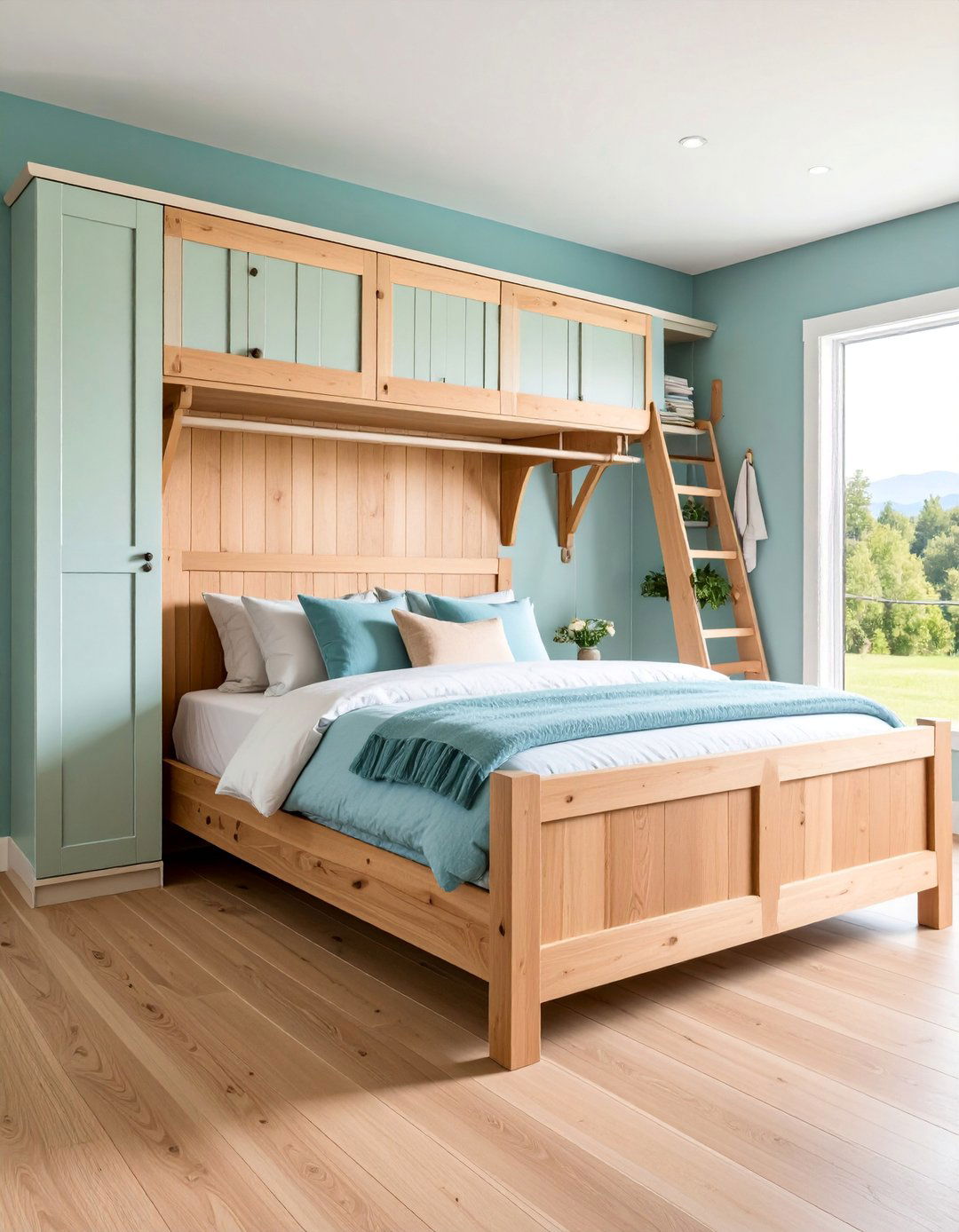 Rustic Farmhouse Murphy Bed with Shaker Panels - 25 Murphy Bed Ideas