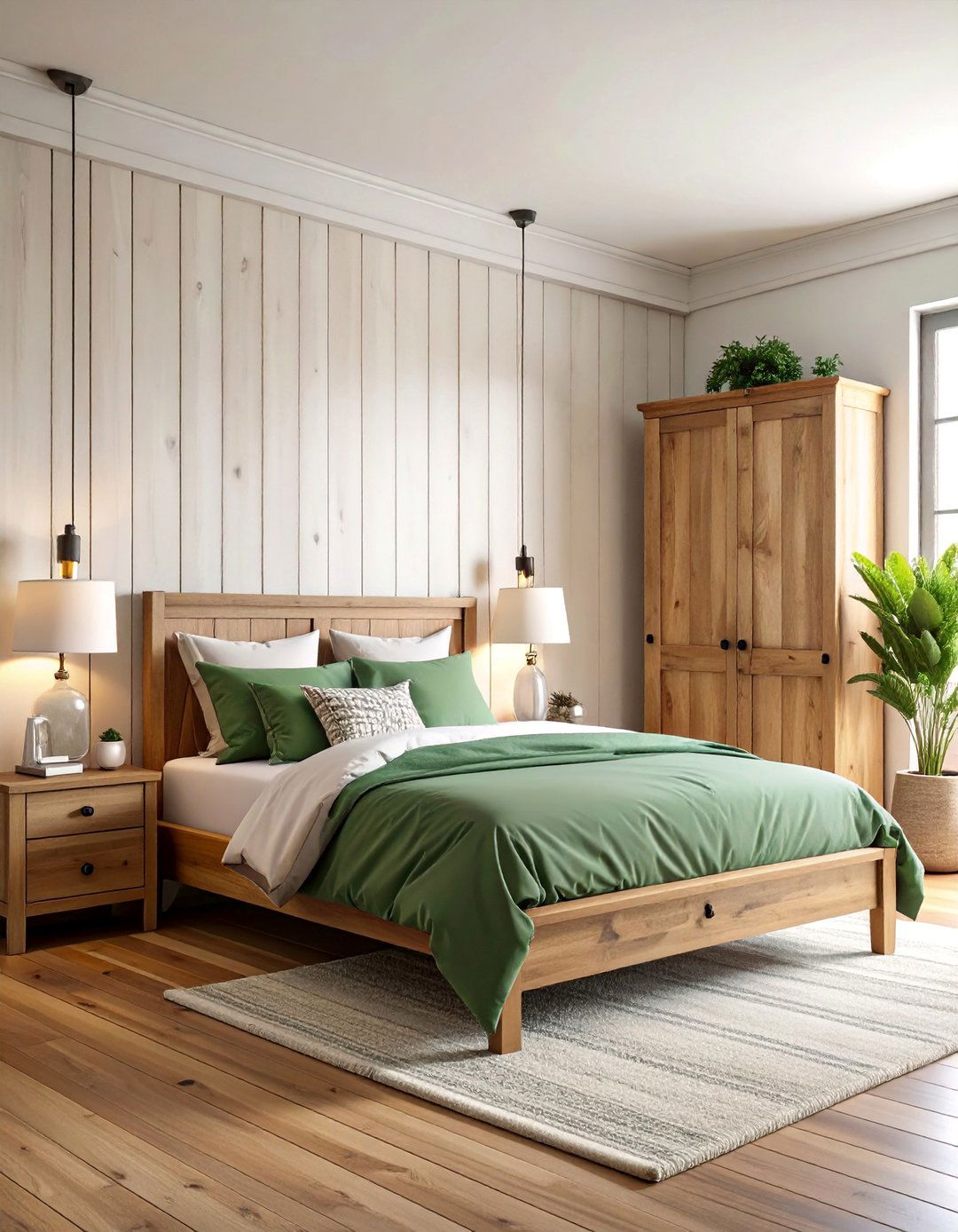 Rustic Farmhouse Shiplap Storage Wall - 25 Built-in Wardrobe Ideas Around a Bed
