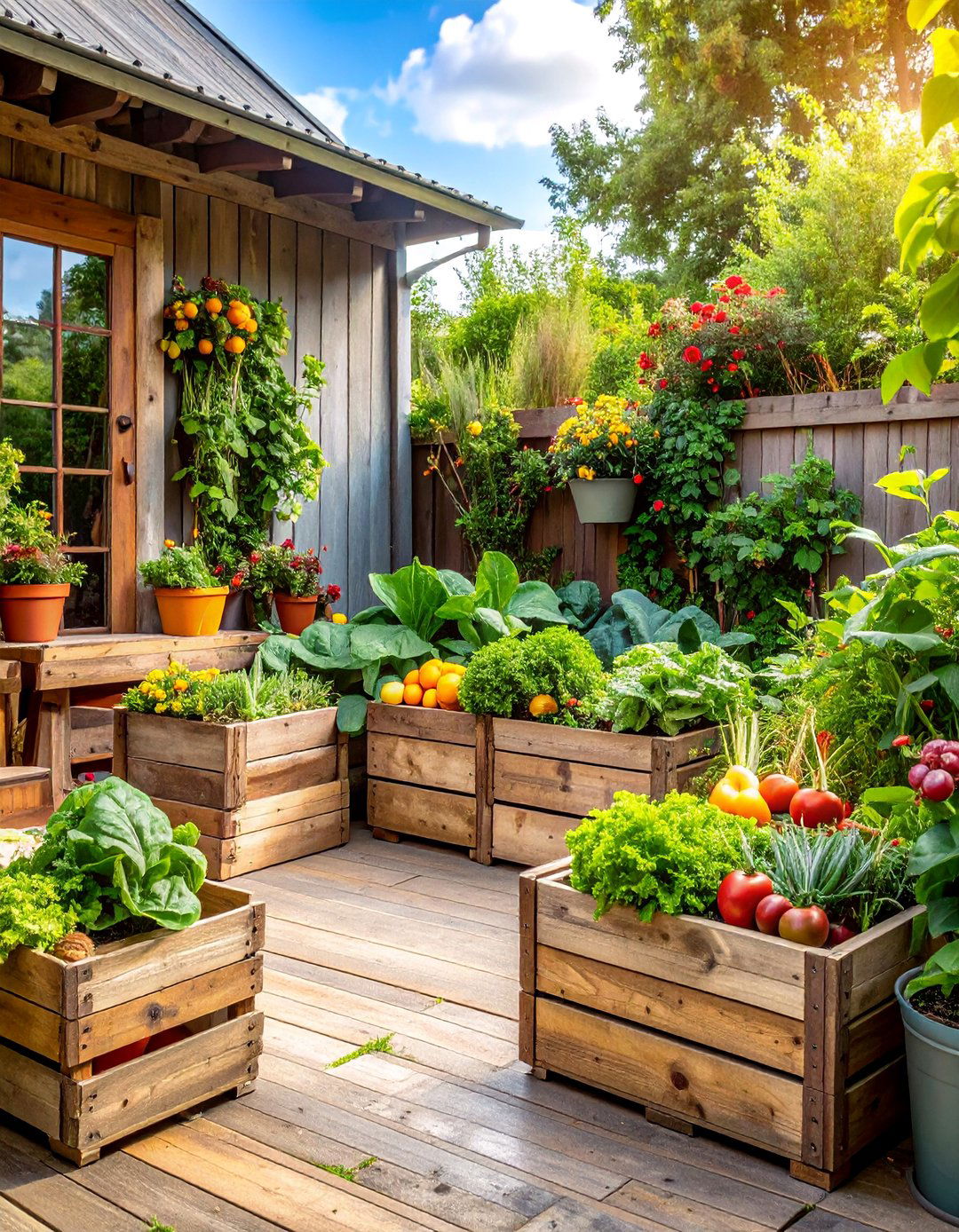 Rustic Farmhouse Style Garden - 25 Patio Small Garden Ideas