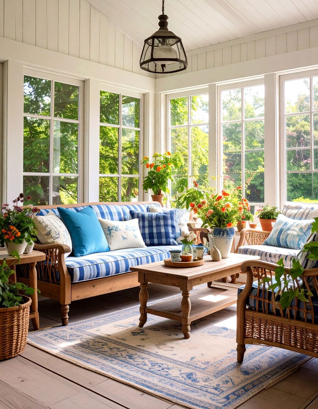 Rustic Farmhouse Sunroom with Distressed Wood - 25 Small Sunroom Ideas