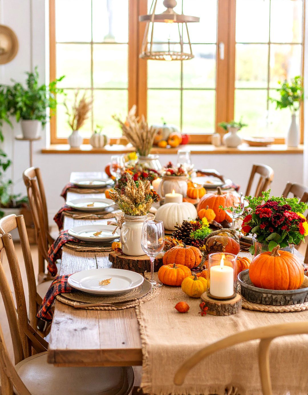 Rustic Farmhouse Thanksgiving Tablescape - 25 Thanksgiving Decoration Ideas