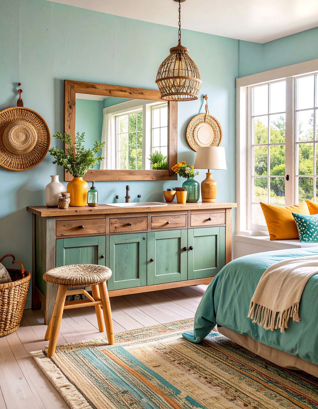 Rustic Farmhouse Vanity with Reclaimed Materials - 25 Vanity Room Ideas