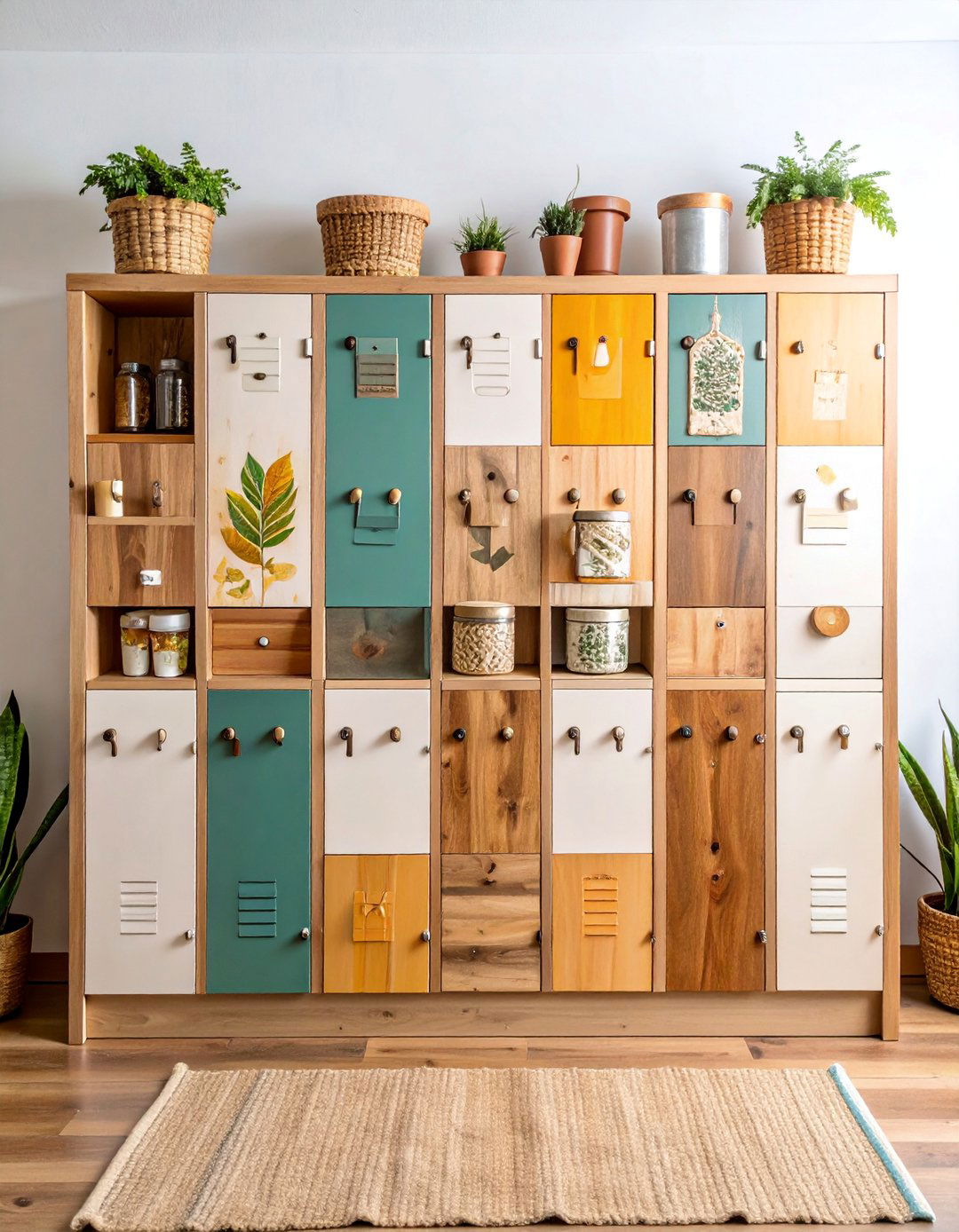 Rustic Farmhouse Wood and Burlap Locker - 25 Locker Decor Ideas