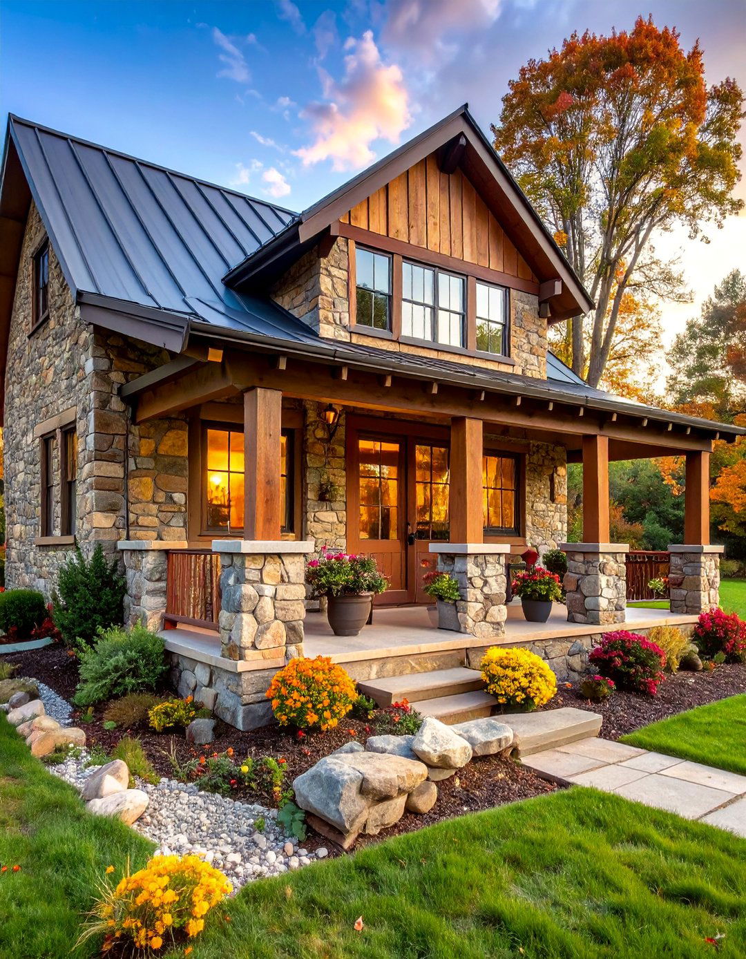 Rustic Fieldstone Farmhouse Exterior - 25 Stone Exterior Home Ideas