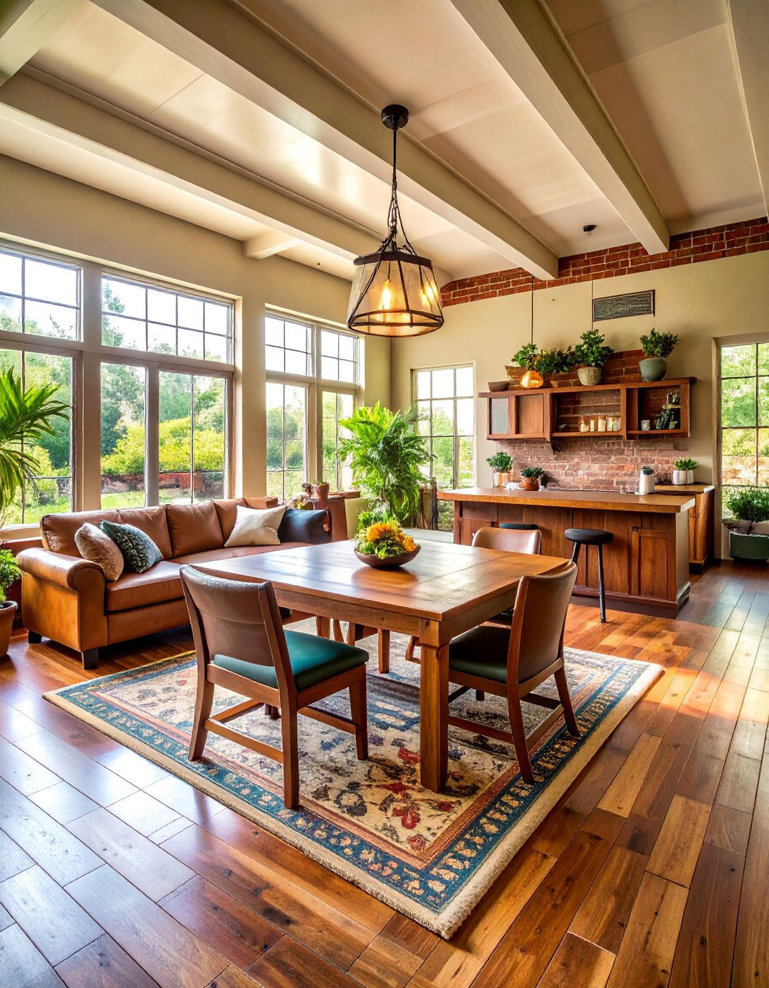 Rustic Game Room with Vintage Brick Floors - 25 Brick Floor Sunroom Ideas