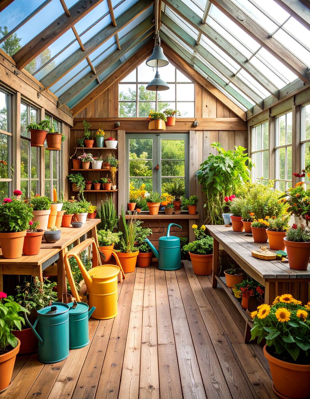 Rustic Garden Sunroom with Greenhouse Elements - 25 Rustic Sunroom Ideas