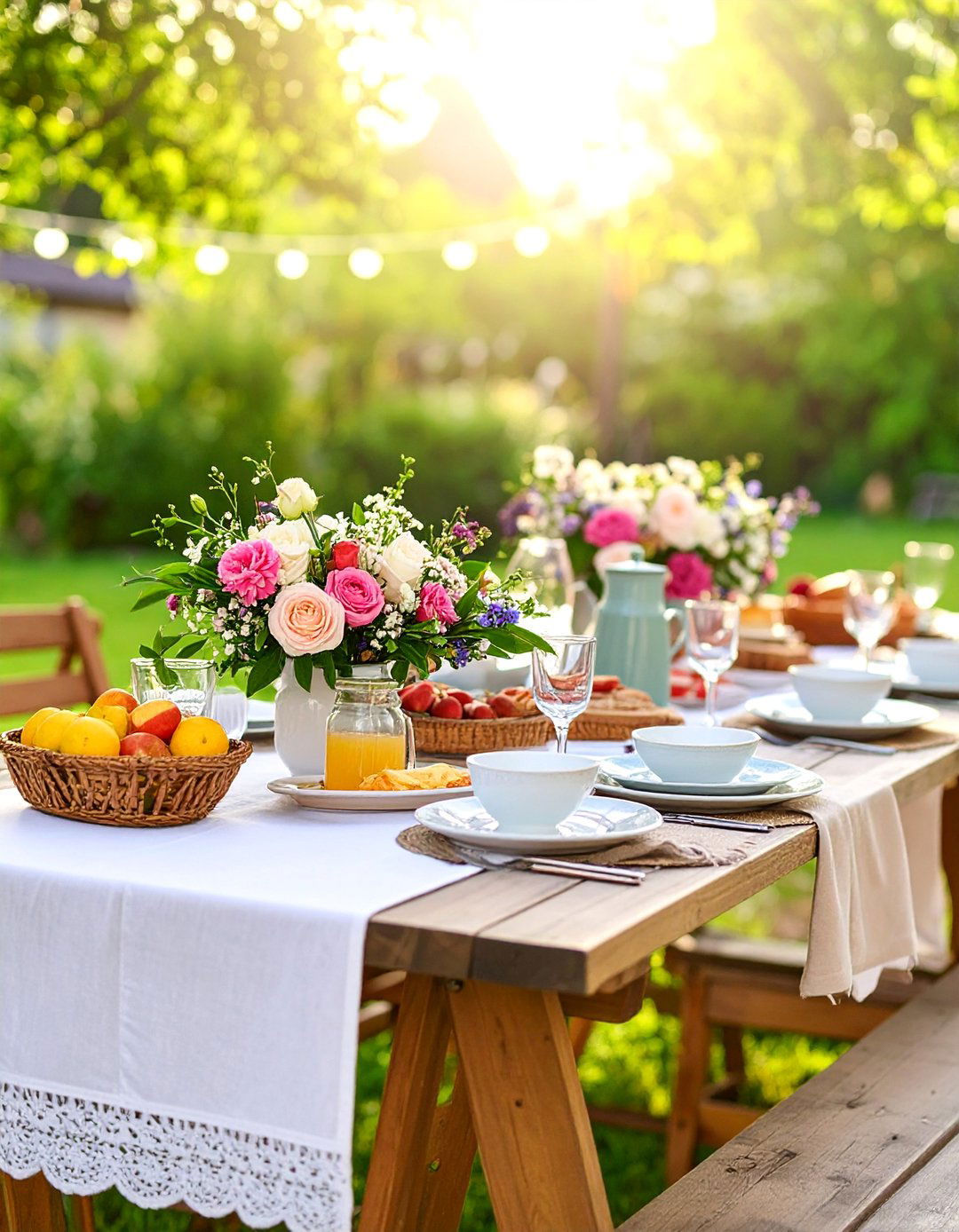 Rustic Garden Tea Party Setup - 25 Birthday Decoration Ideas