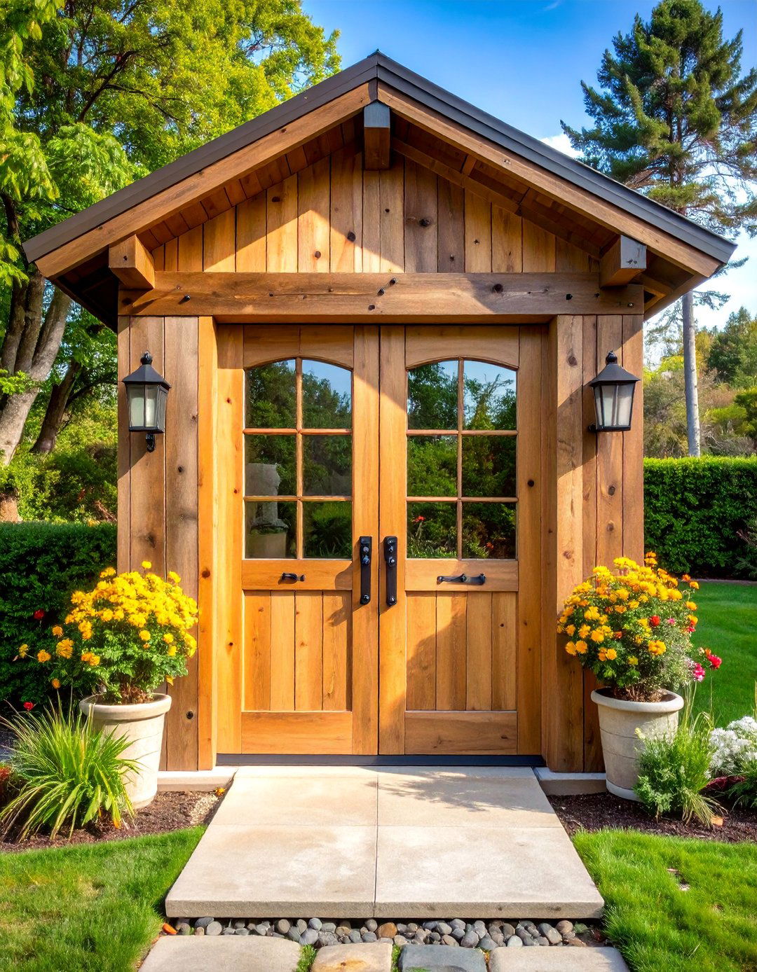 Rustic Glass Door with Reclaimed Wood Frame - 25 Glass Front Doors Ideas