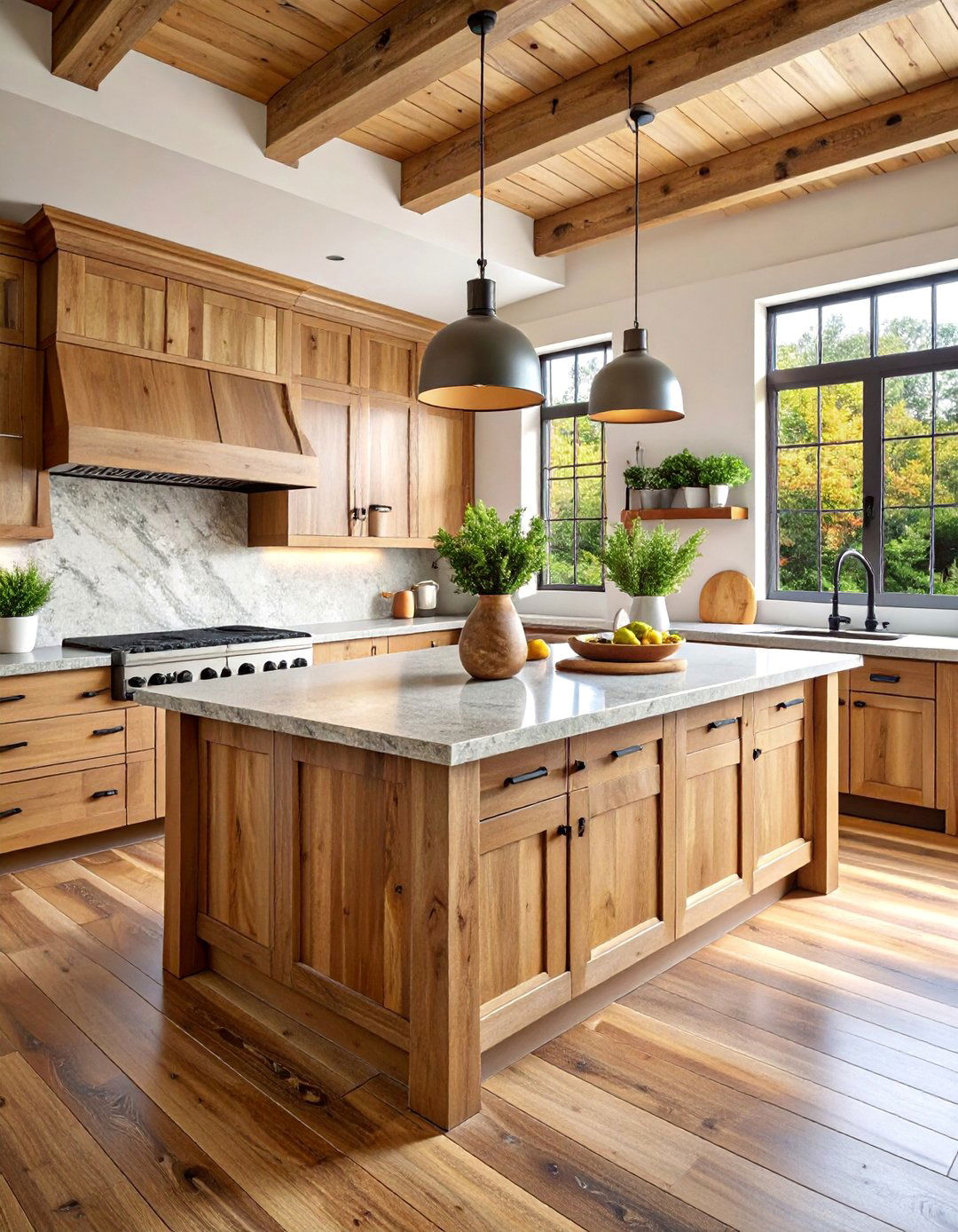 Rustic Granite with Reclaimed Wood Accents - 25 Granite Kitchen Countertop Ideas