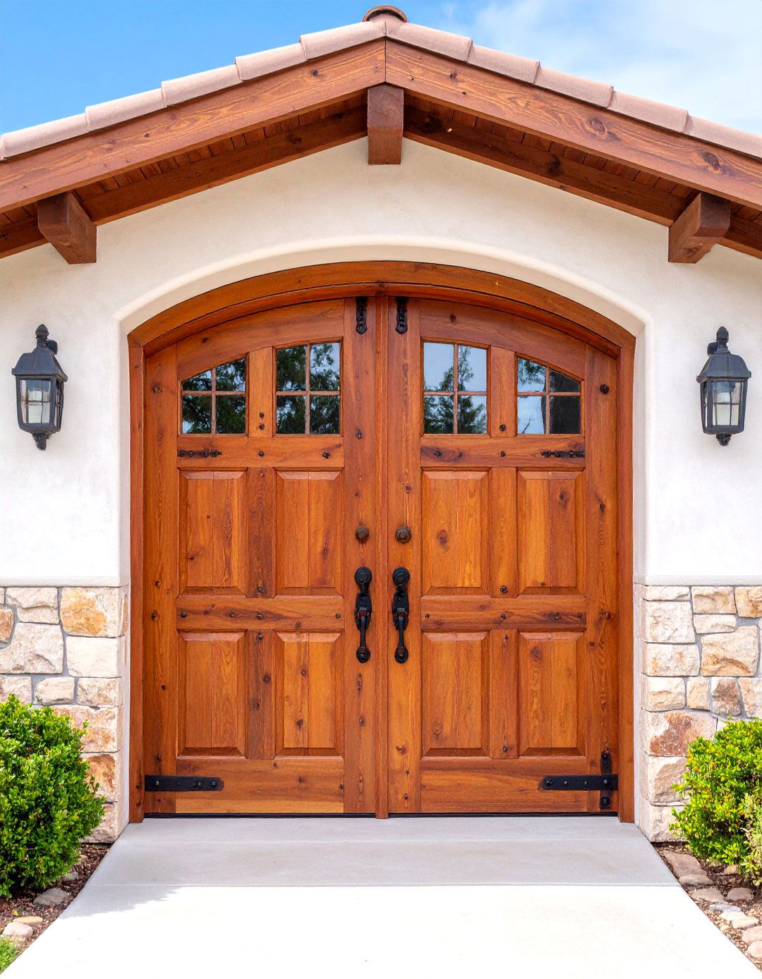 Rustic Hacienda Double Door with Heavy Clavos - 25 Spanish Style Front Door Ideas