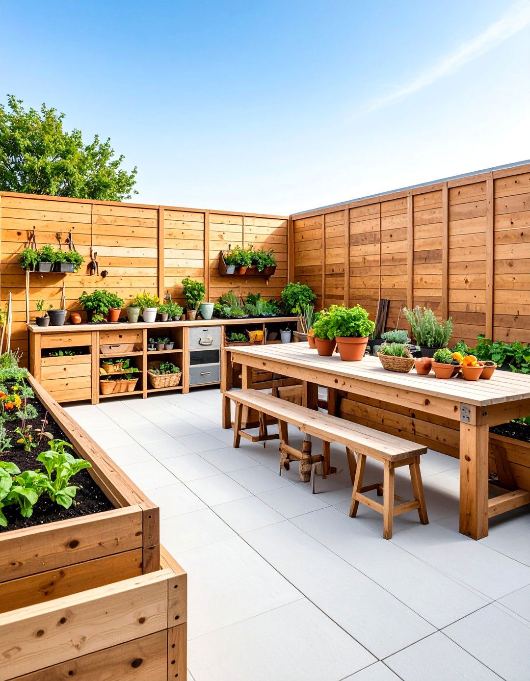 Rustic Herb and Vegetable Garden Patio - 25 Rustic Patio Ideas