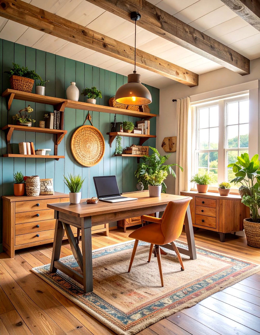 Rustic Home Office Nook - 25 Rustic Barndominium Interior Design Ideas