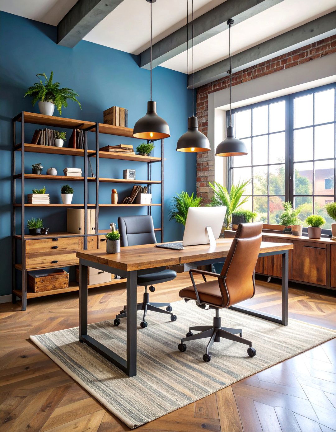 Rustic Home Office with Reclaimed Materials - 25 Rustic Decor Ideas