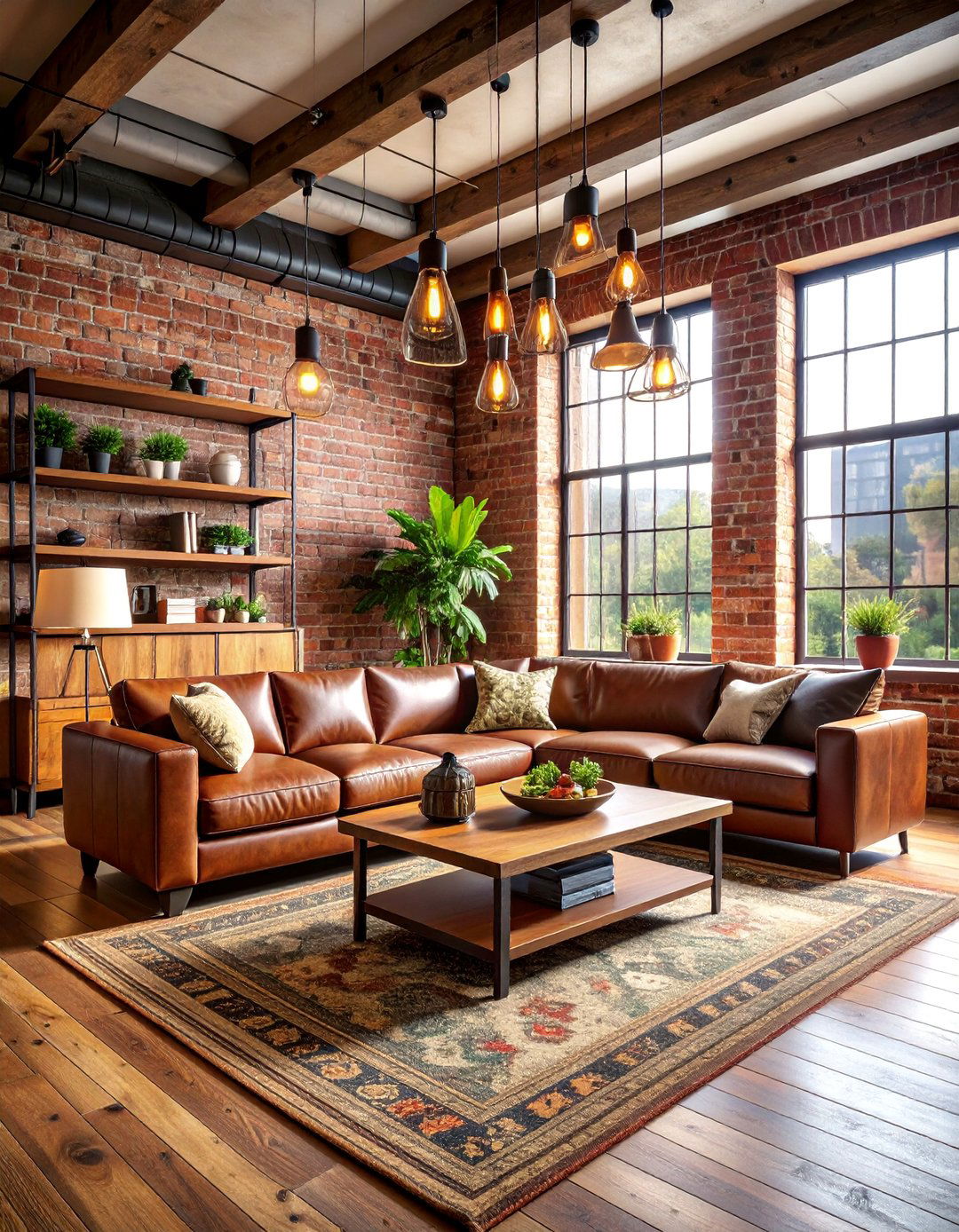 Rustic Industrial Family Room with Exposed Elements - 25 Family Room Ideas
