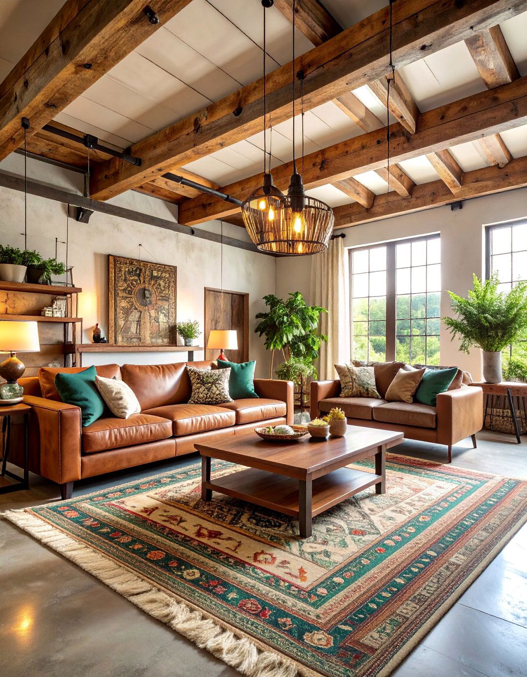 Rustic Industrial Loft Living Room - 25 Rustic Barndominium Interior Design Ideas