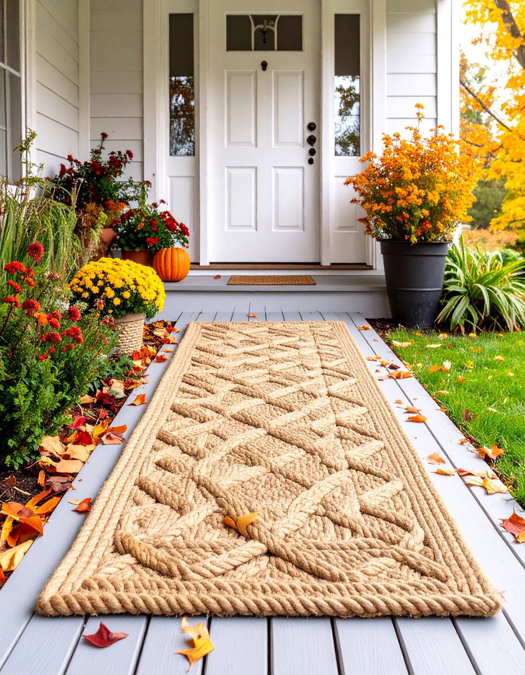 Rustic Jute Rope Doormat - 25 Front Door Mat Ideas