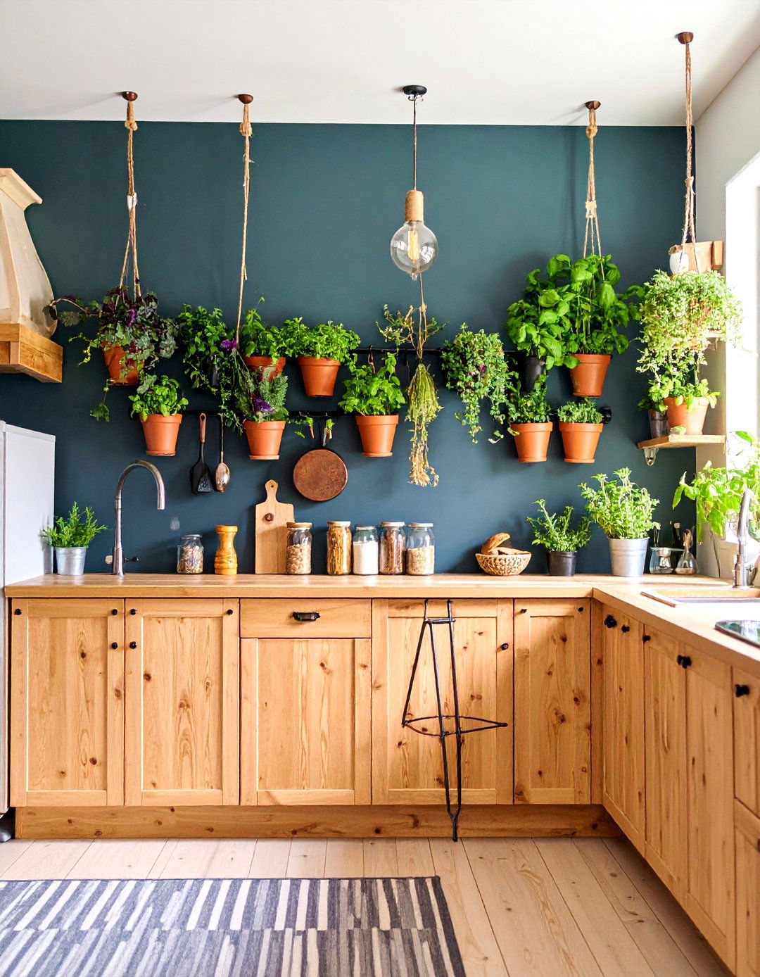 Rustic Kitchen with Chalkboard Wall and Herb Garden Window - 25 Rustic Kitchen Ideas