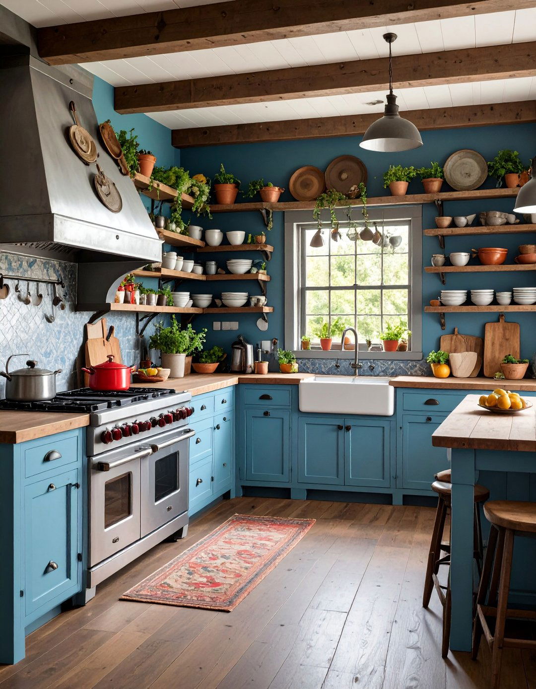 Rustic Kitchen with Galvanized Metal Accents and Vintage Signs - 25 Rustic Kitchen Ideas