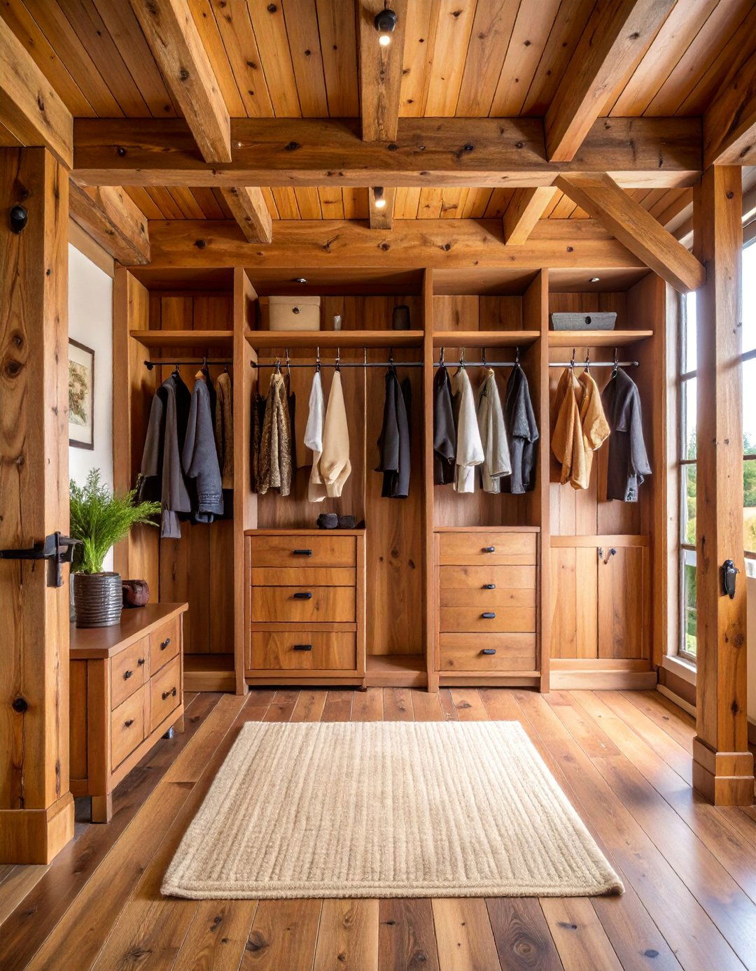 Rustic Lodge Entry Closet with Cedar Elements - 25 Entry Closet Ideas