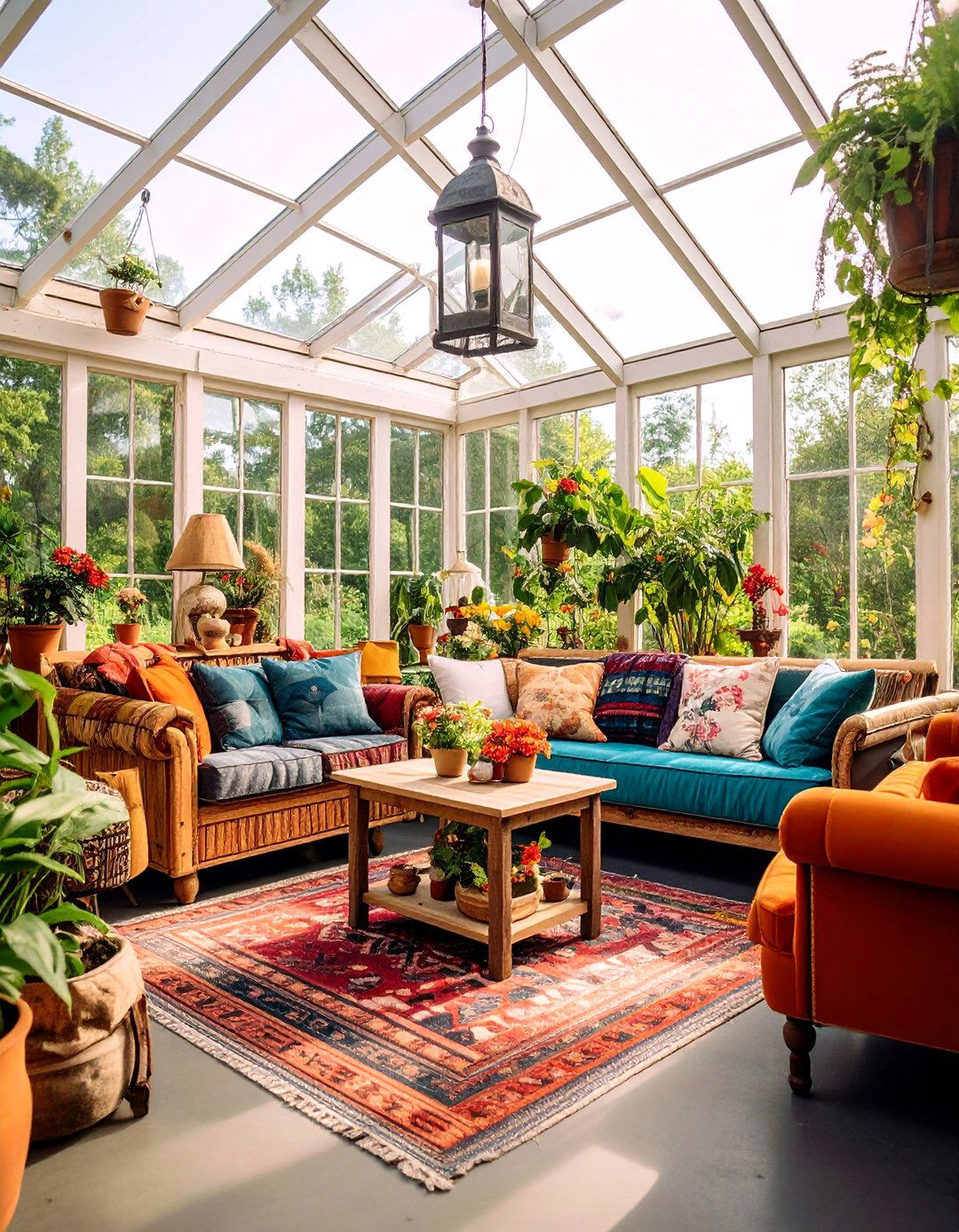 Rustic Lodge Greenhouse with Cabin Inspired Comfort - 25 Greenhouse Decor Ideas