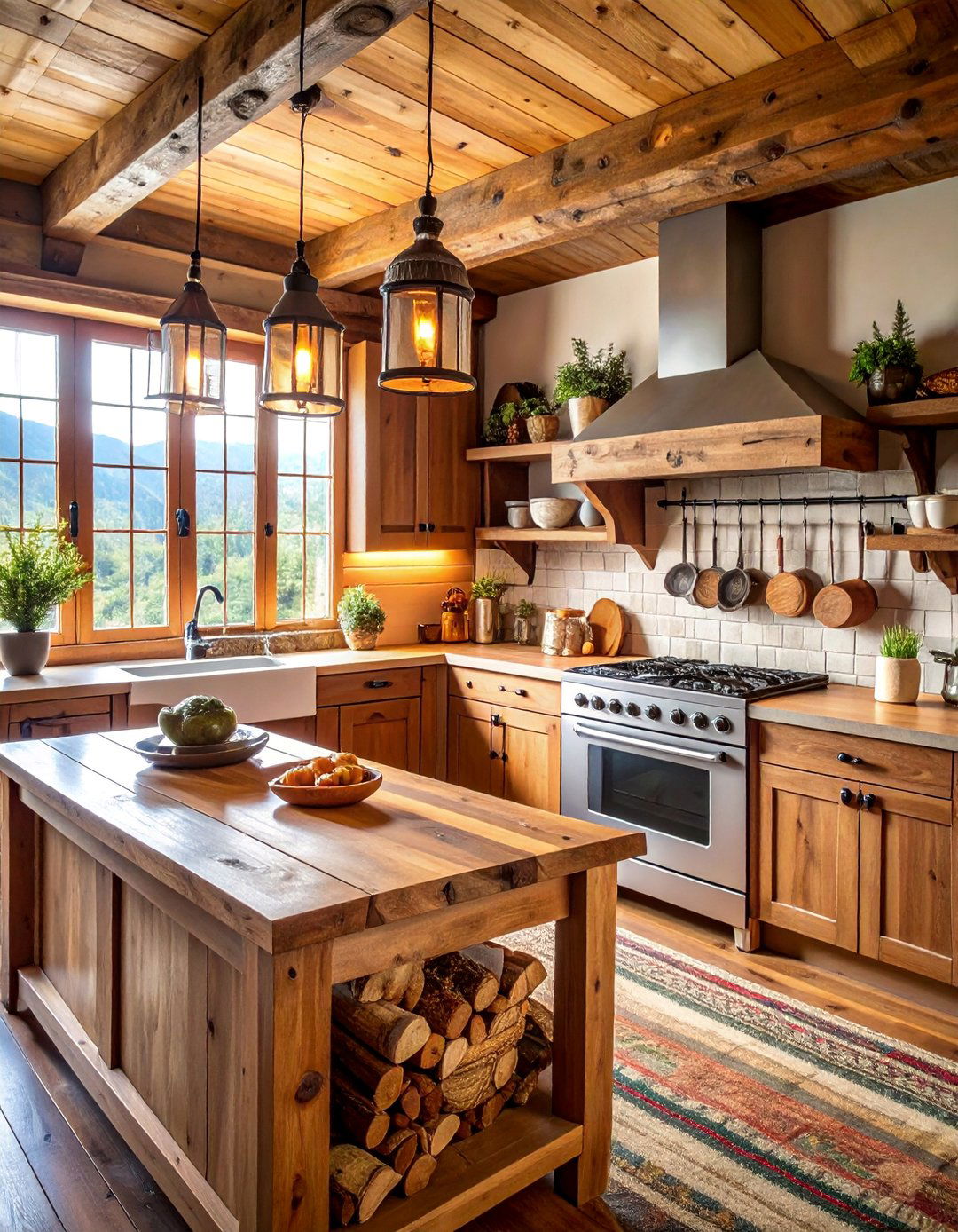 Rustic Lodge Mountain Cabin Style - 25 Kitchen Counter Decor Ideas