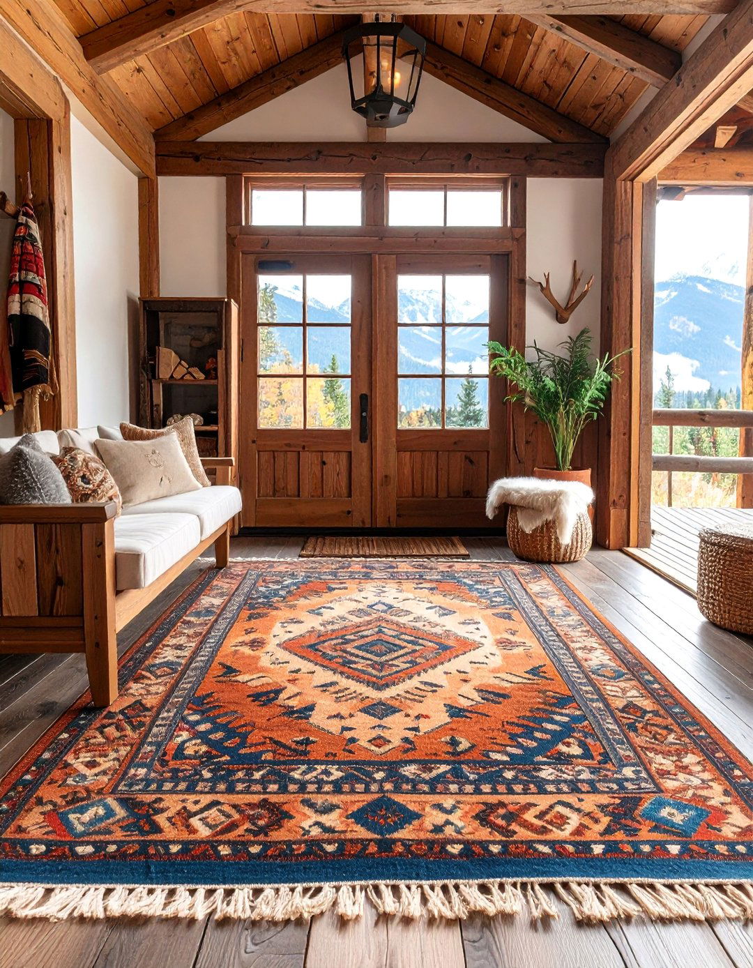 Rustic Lodge Mountain Retreat - 25 Entryway Rug Ideas
