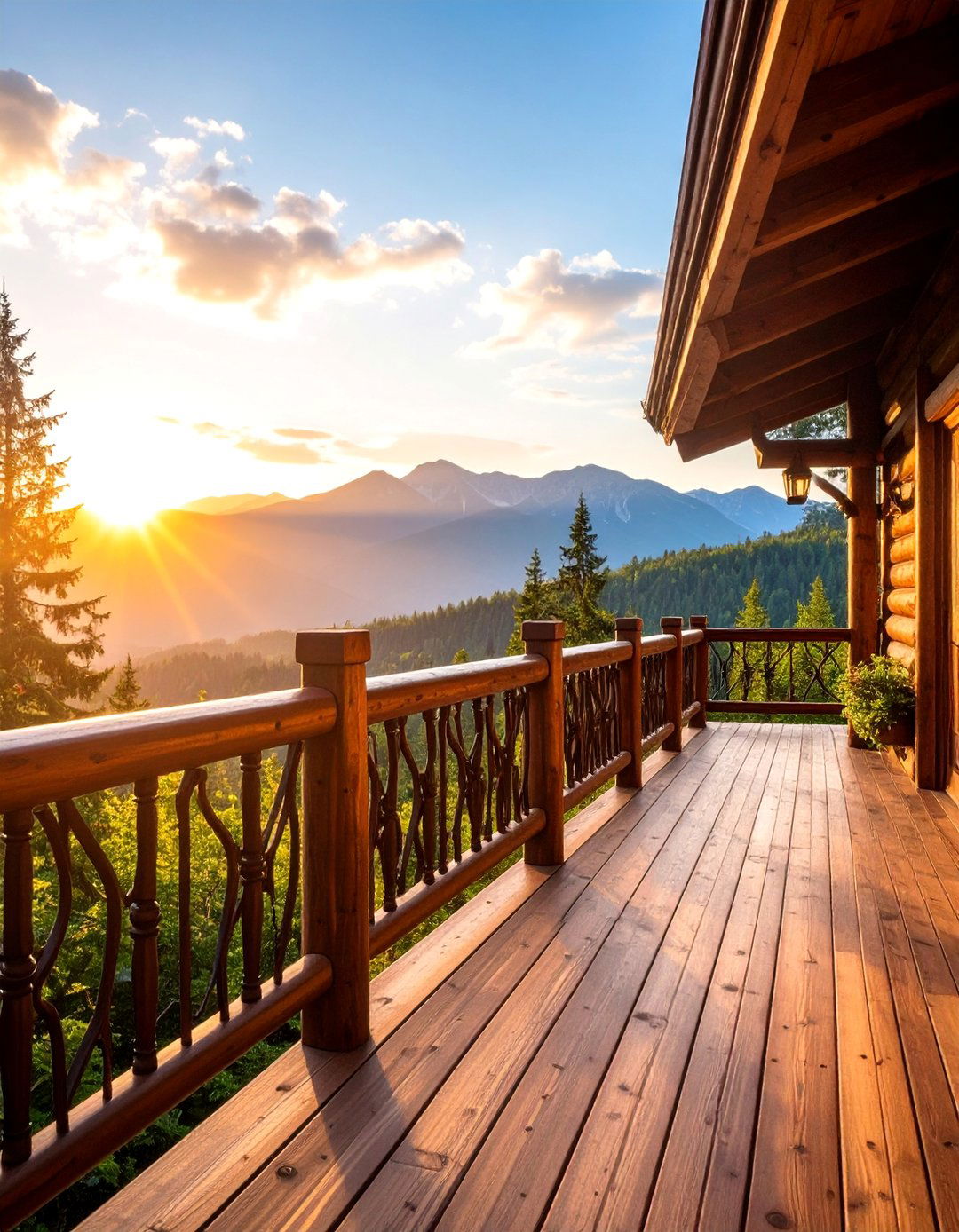 Rustic Lodge Style Iron Railing - 25 Wrought Iron Balcony Railing Design Ideas