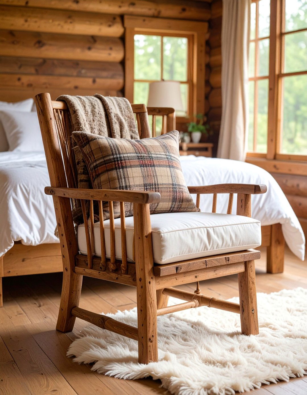 Rustic Log Cabin Chair - 25 Bedroom Chair Ideas