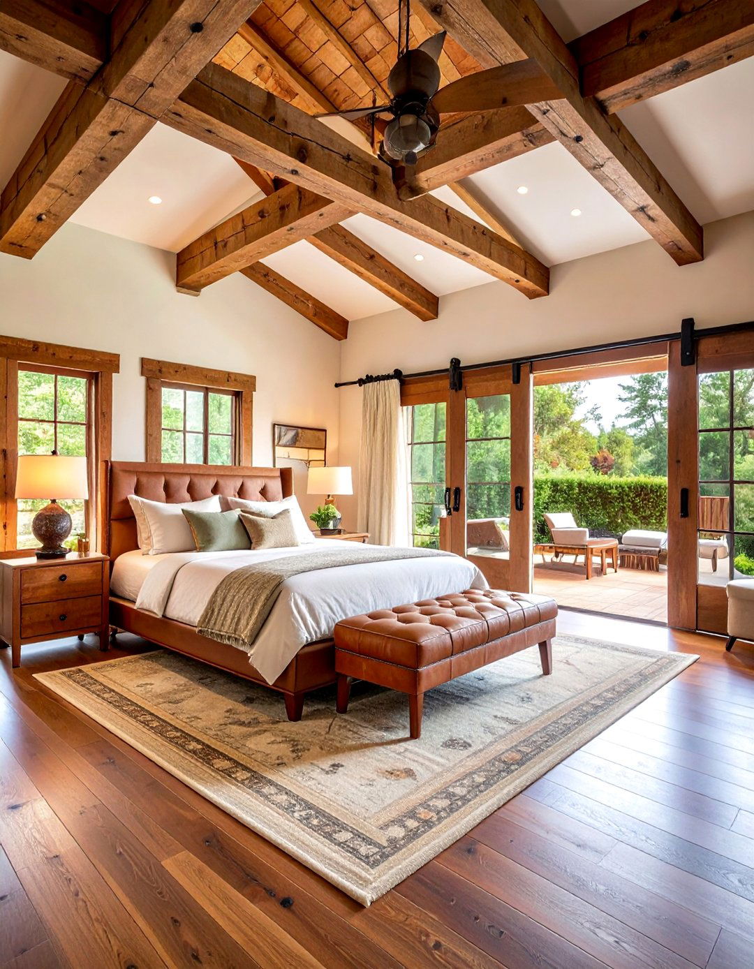 Rustic Master Suite with Barn Door Details - 25 Rustic Decor Ideas