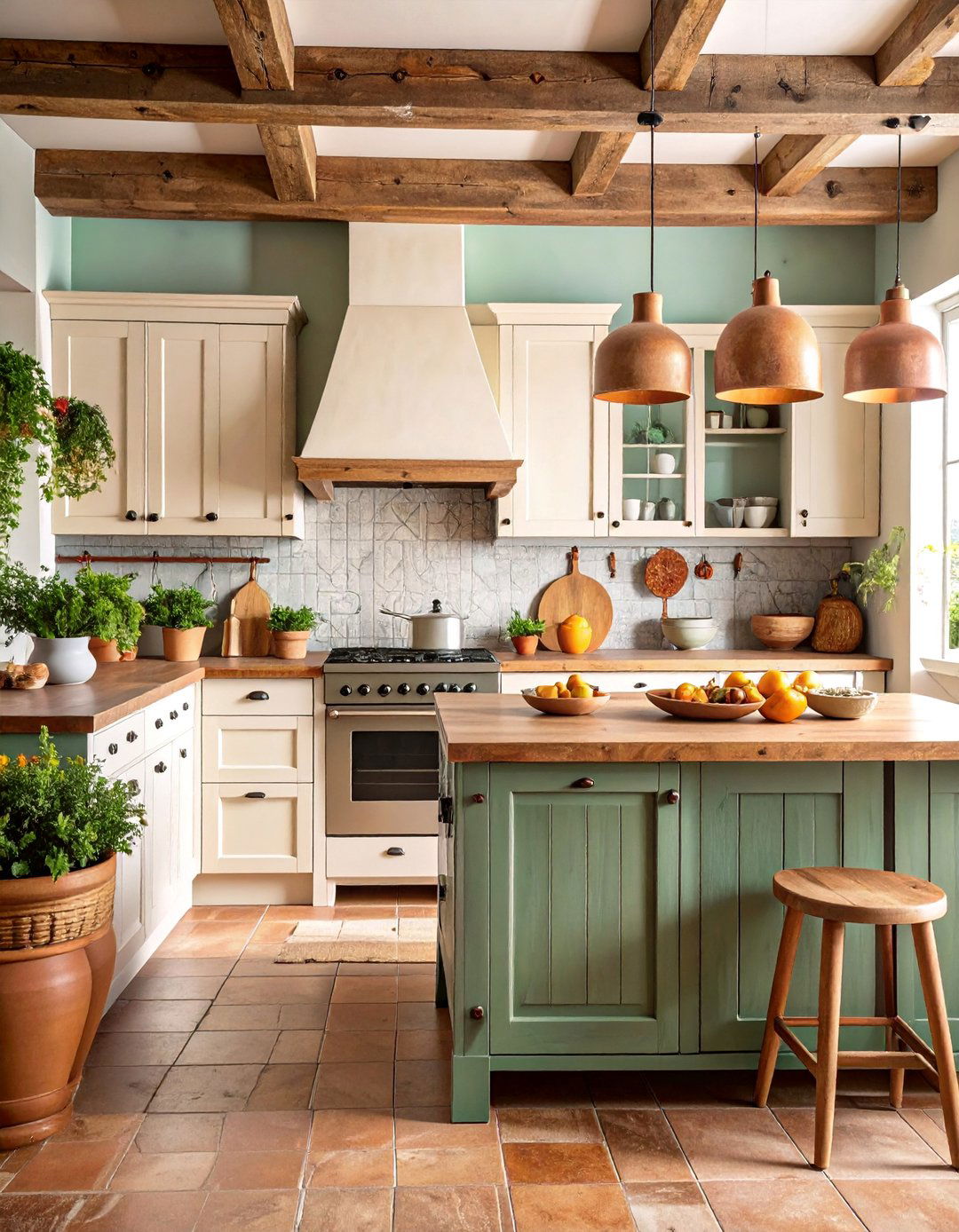 Rustic Mediterranean Kitchen with Aged Finishes - 25 Mediterranean Kitchen Ideas