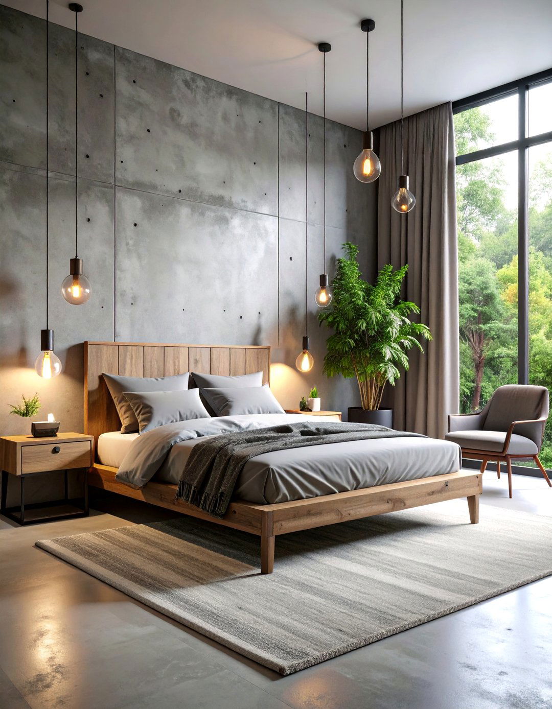 Rustic Modern Forest Bedroom with Industrial Touches - 25 Forest Themed Bedroom Ideas