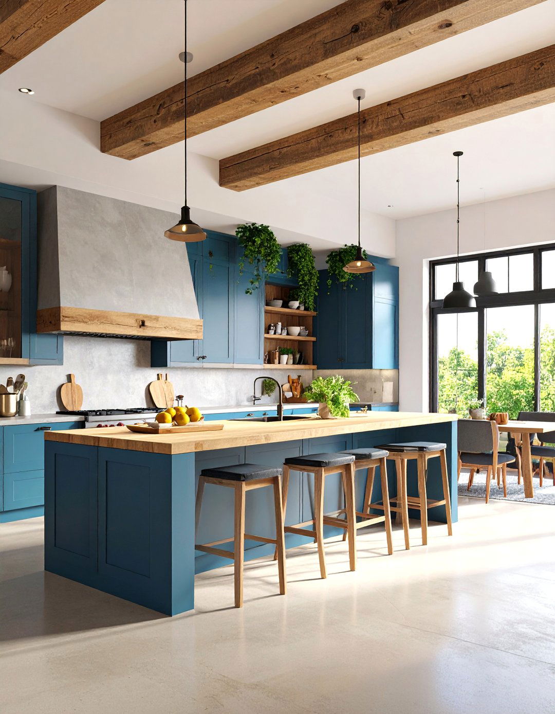 Rustic Modern Microcement Kitchen with Reclaimed Wood - 25 Microcement Kitchen Ideas