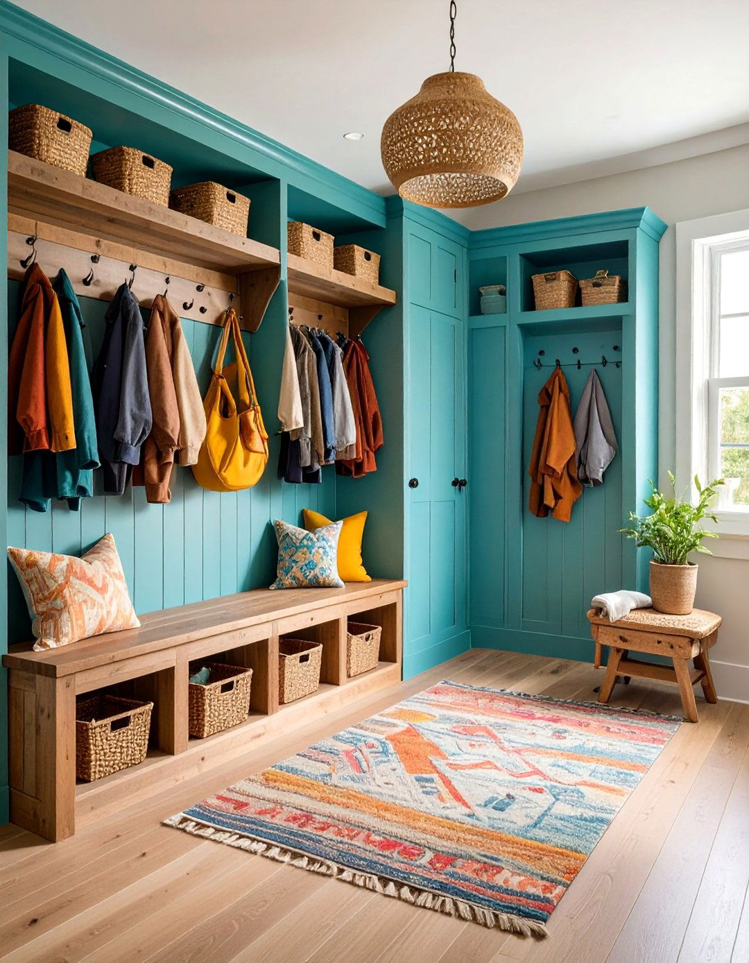Rustic Mudroom with Storage Solutions - 25 Rustic Decor Ideas