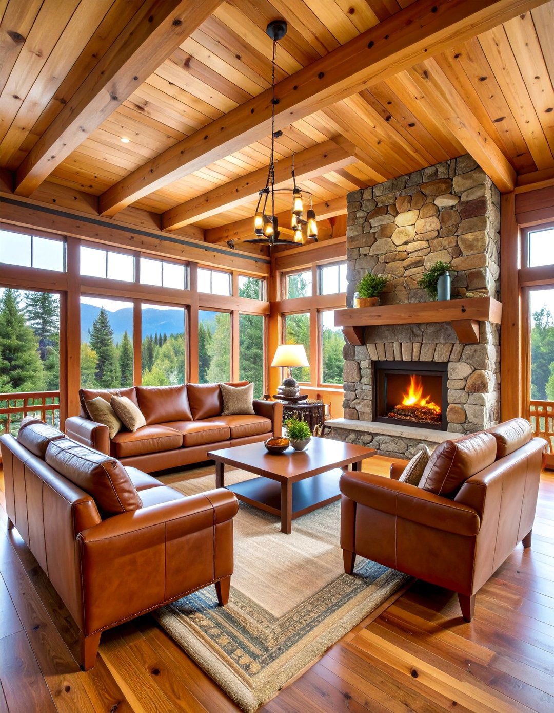 Rustic Natural Wood Shiplap Ceiling - 25 Shiplap Ceiling Ideas
