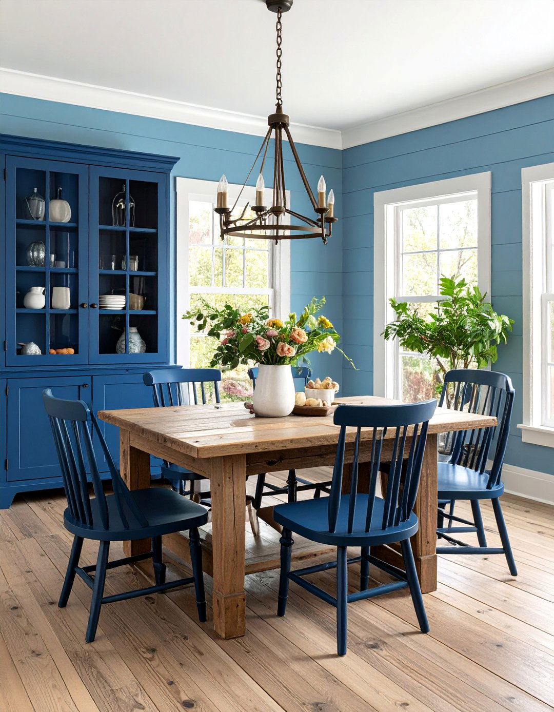 Rustic Navy Blue Farmhouse Style - 25 Navy Blue Dining Room Ideas