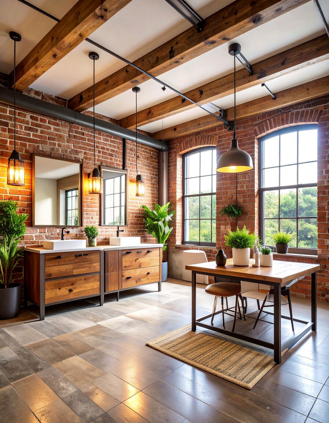 Rustic Office Bathroom with Reclaimed Materials - 25 Office Bathroom Ideas
