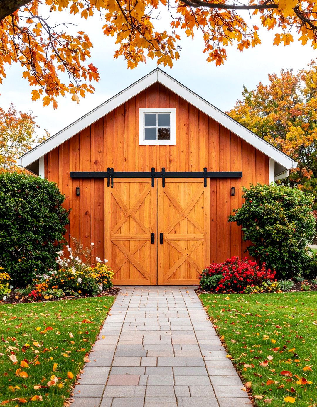Rustic Olive Green Barn Door Style Front Entry - 25 Olive Green Front Door Ideas