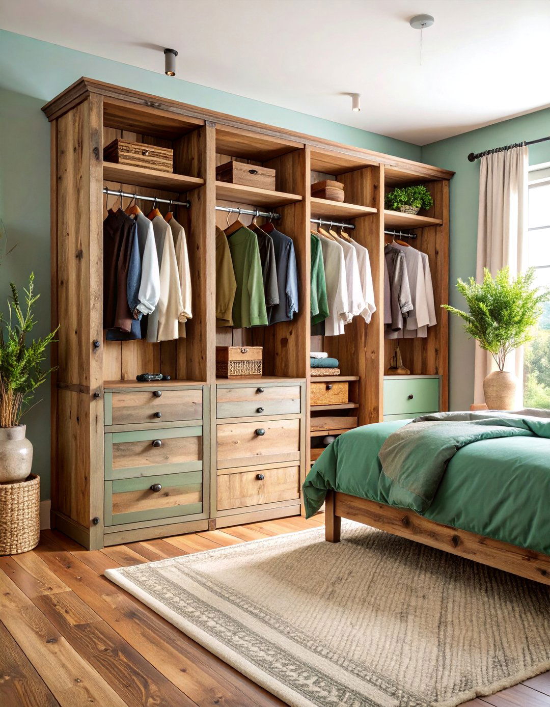 Rustic Open Closet with Reclaimed Wood and Metal Accents - 25 Open Closet Ideas