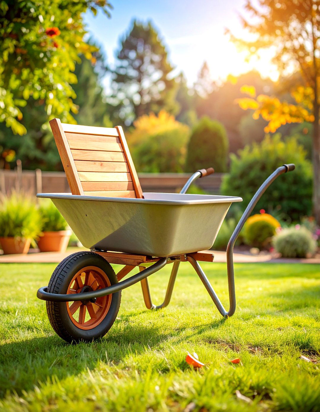 Rustic Outdoor Chair Seating - 25 Old Wheelbarrow Ideas
