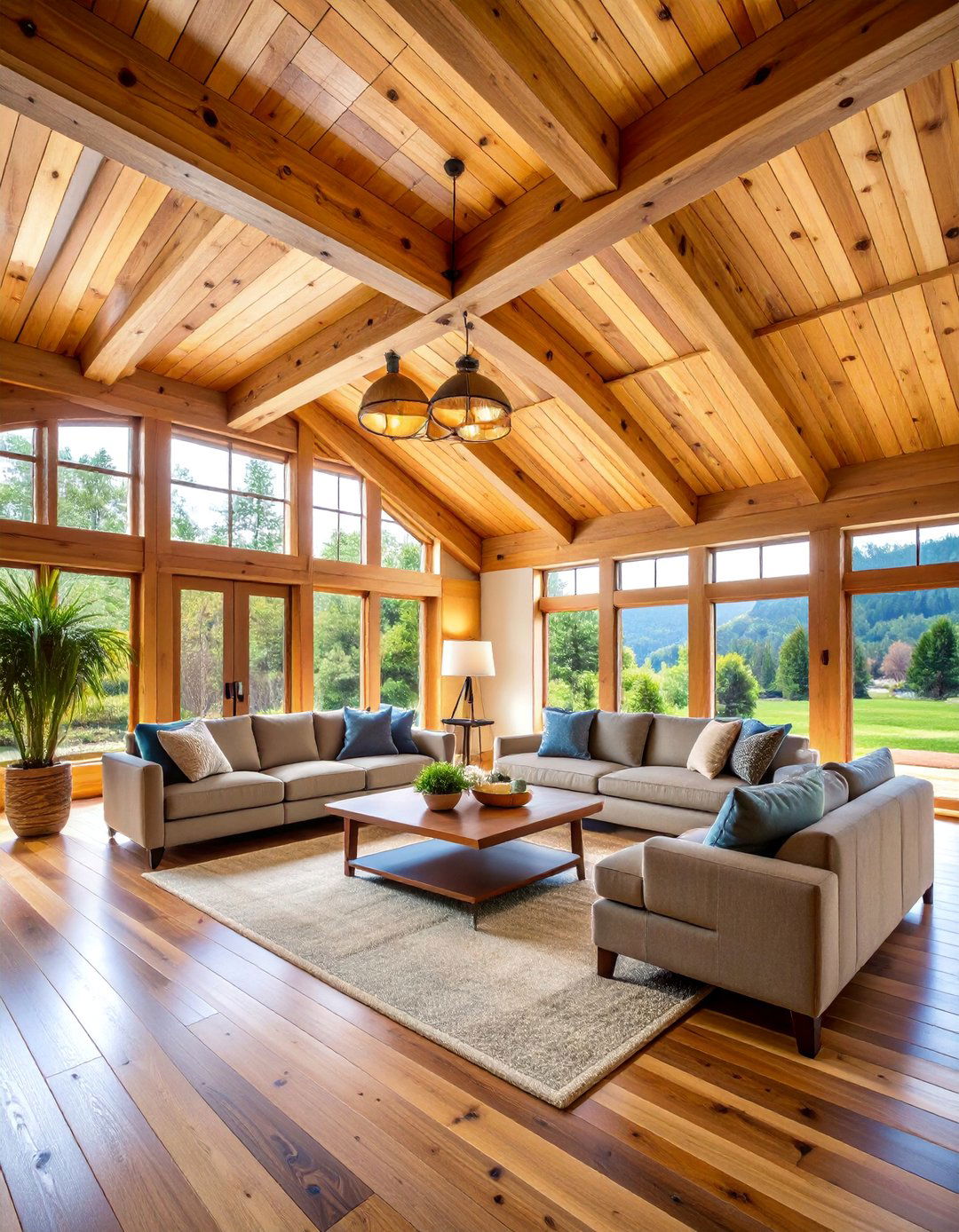 Rustic Pine Shiplap Ceiling with Knots - 25 Shiplap Ceiling Ideas