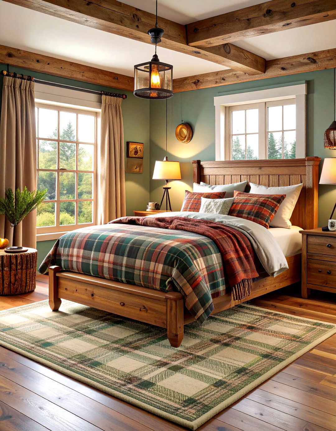 Rustic Plaid Hunting Bedroom Comfort - 25 Hunting Bedroom Ideas