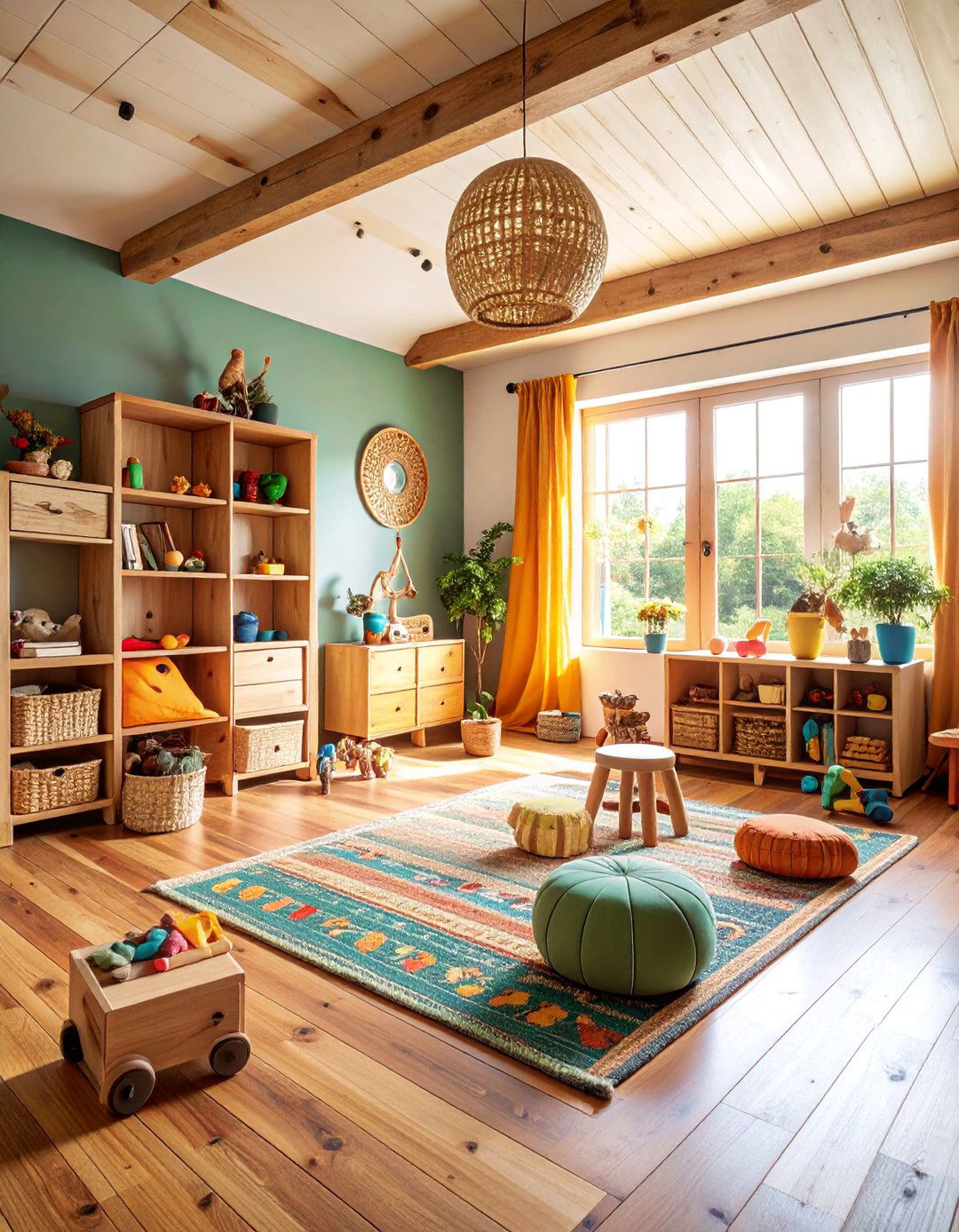Rustic Playroom with Natural Elements - 25 Rustic Interior Design Ideas