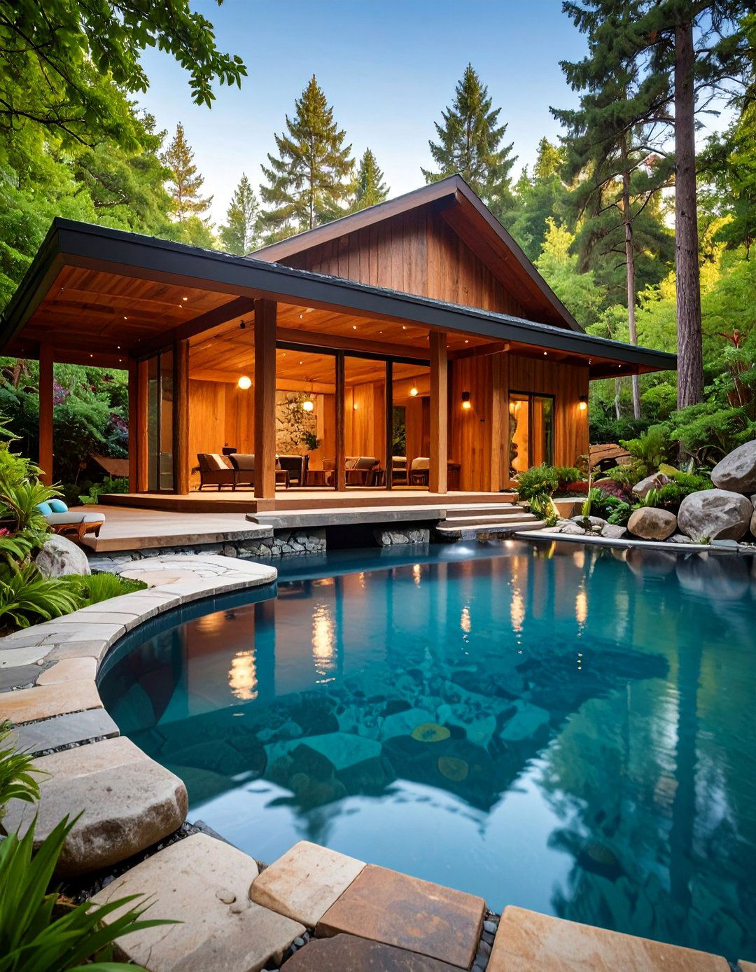 Rustic Pool House with Meditation and Wellness Retreat - 25 Rustic Pool House Ideas