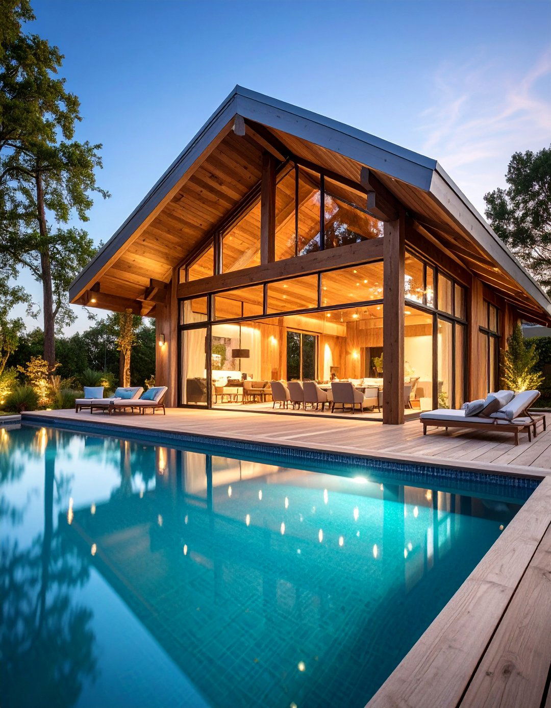 Rustic Pool House with Smart Home Technology Integration - 25 Rustic Pool House Ideas